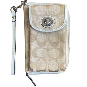 Vintage Coach Signature Monogram Wallet Wristlet • NWOT